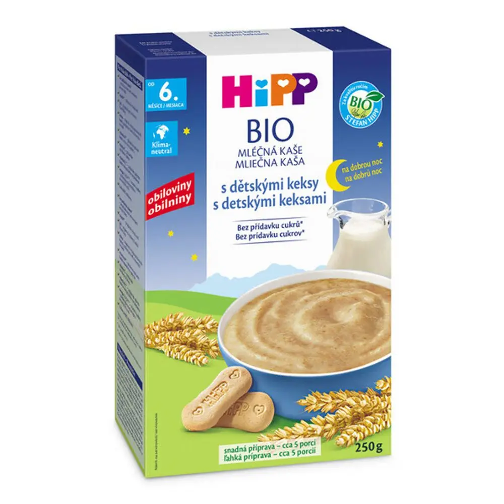 BIO Mléčná kaše na dobrou noc s dětskými keksy 250g
