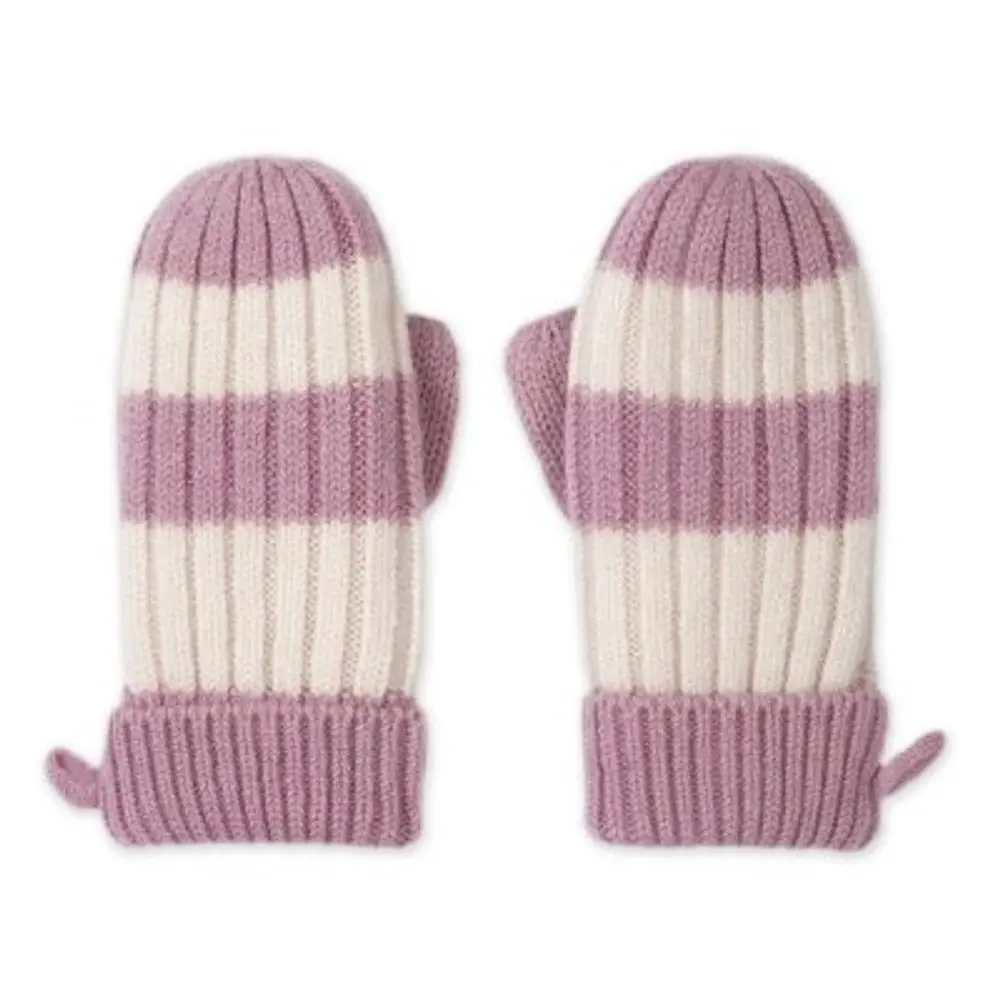 LODGER Rukavice Stripe Merino Mauve vel. 1 - 2 roky