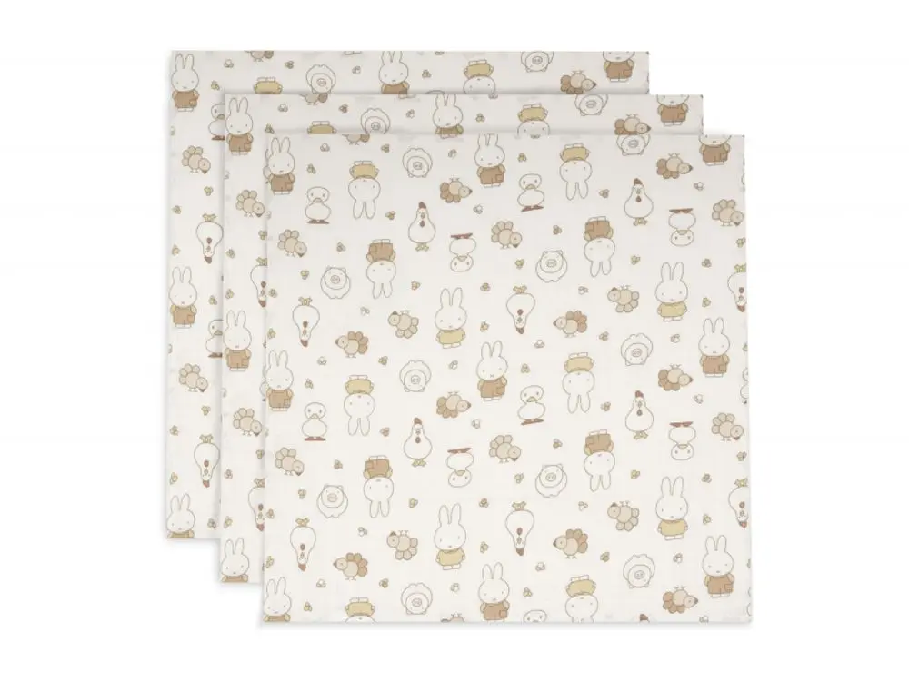 Jollein Pleny 3 ks 70x70 cm Miffy Family Farm