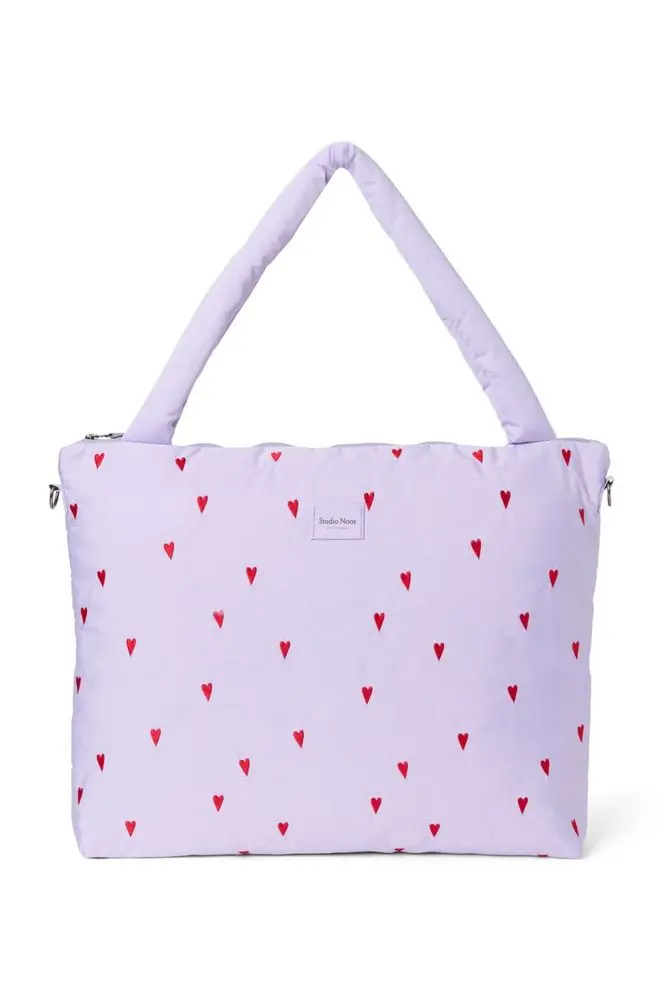 Studio Noos Puffy DIAPER BAG přebalovací taška Purple Hearts