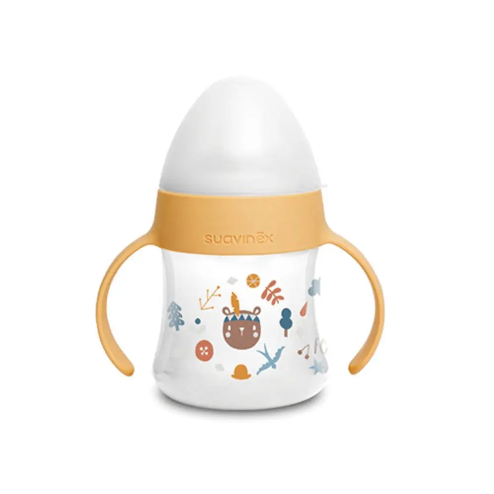 Suavinex láhev s oušky FOREST 150ml - ORANŽOVÁ