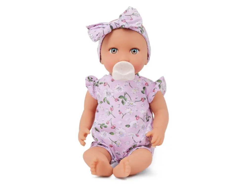 Lulla Baby Panenka 35 cm v overalu s čelenkou Floral Lila