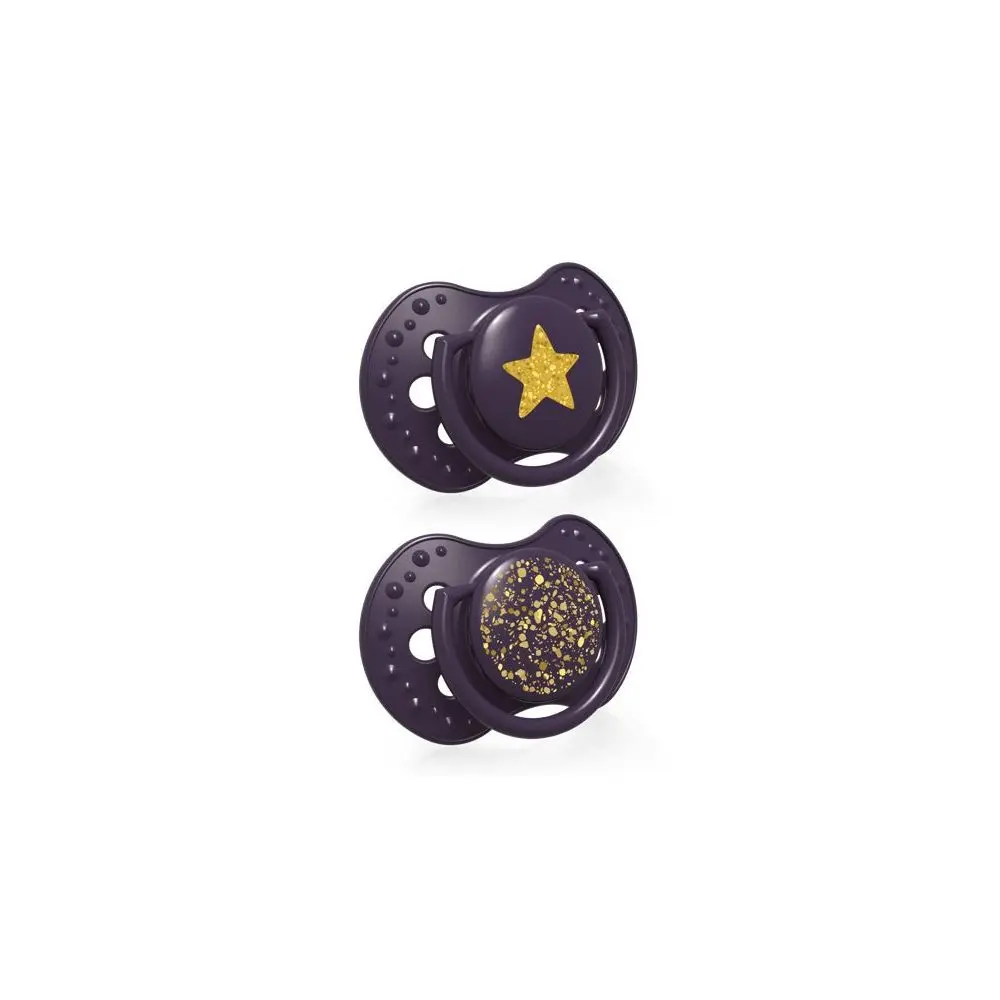 LOVI Dudlík silikonový dynamický Stardust 3-6m 2ks fialová