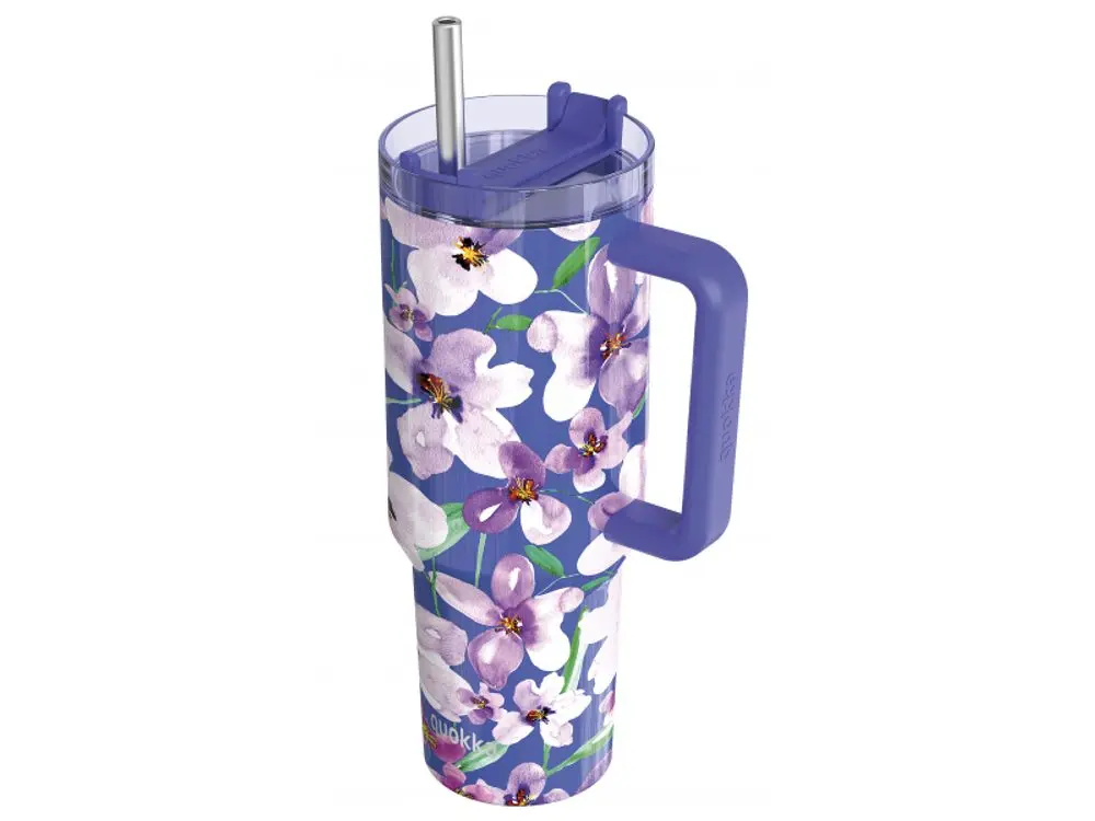 Nerezový termohrnek s brčkem Stream Flower Dusk 1200ml