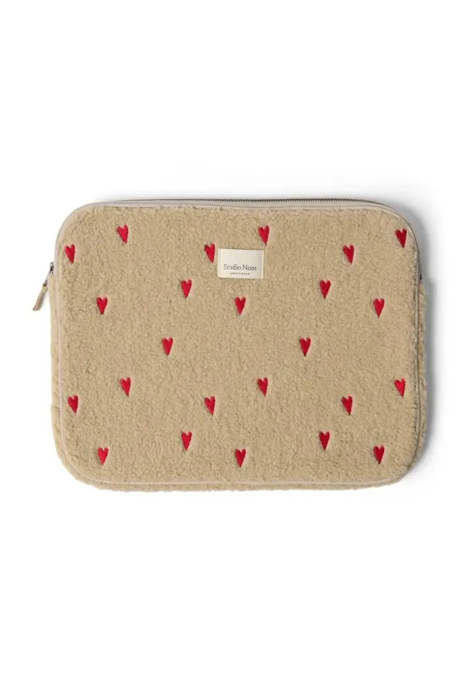 Studio Noos Teddy Hearts obal na Laptop 15´ Ecru Hearts