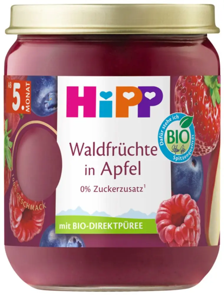 HiPP BIO SUPEROVOCE Jablko jahody, borůvky a maliny 160 g