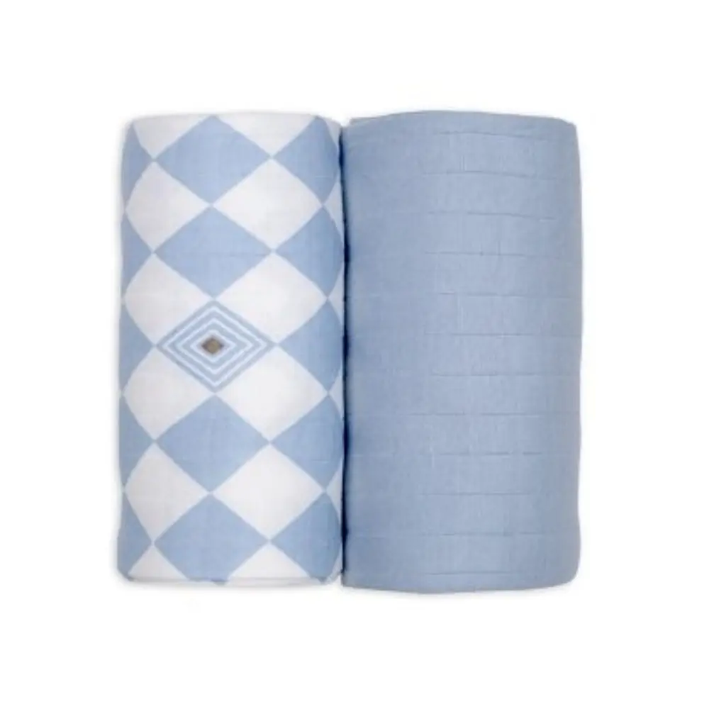 LODGER Swaddler Solid Matcha 2balení 110 x 110 cm Blue Fogg