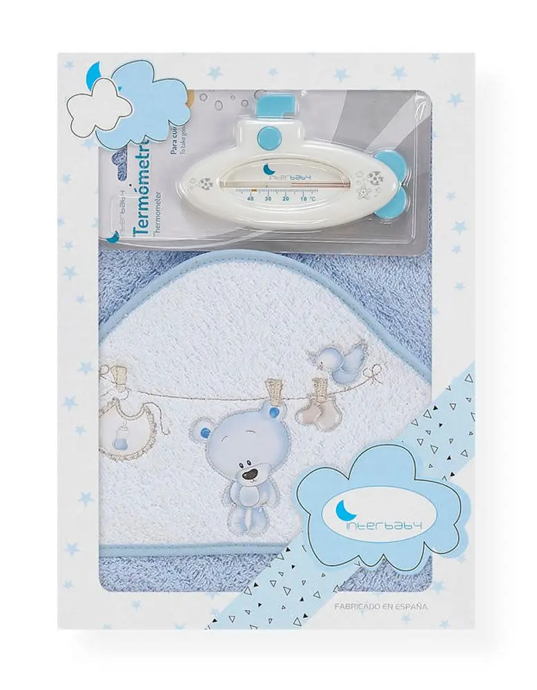 Interbaby OSUŠKA froté PRÁDLO + teploměr - MODRÁ