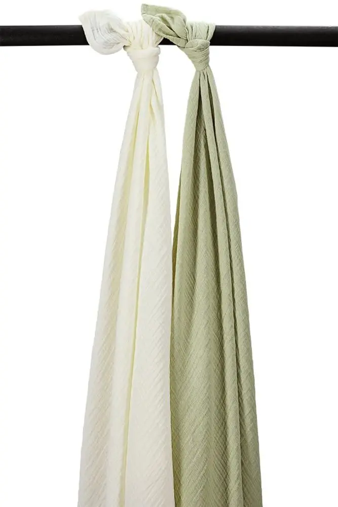 Meyco Mušelínové pleny 2-balení Natural/soft olive