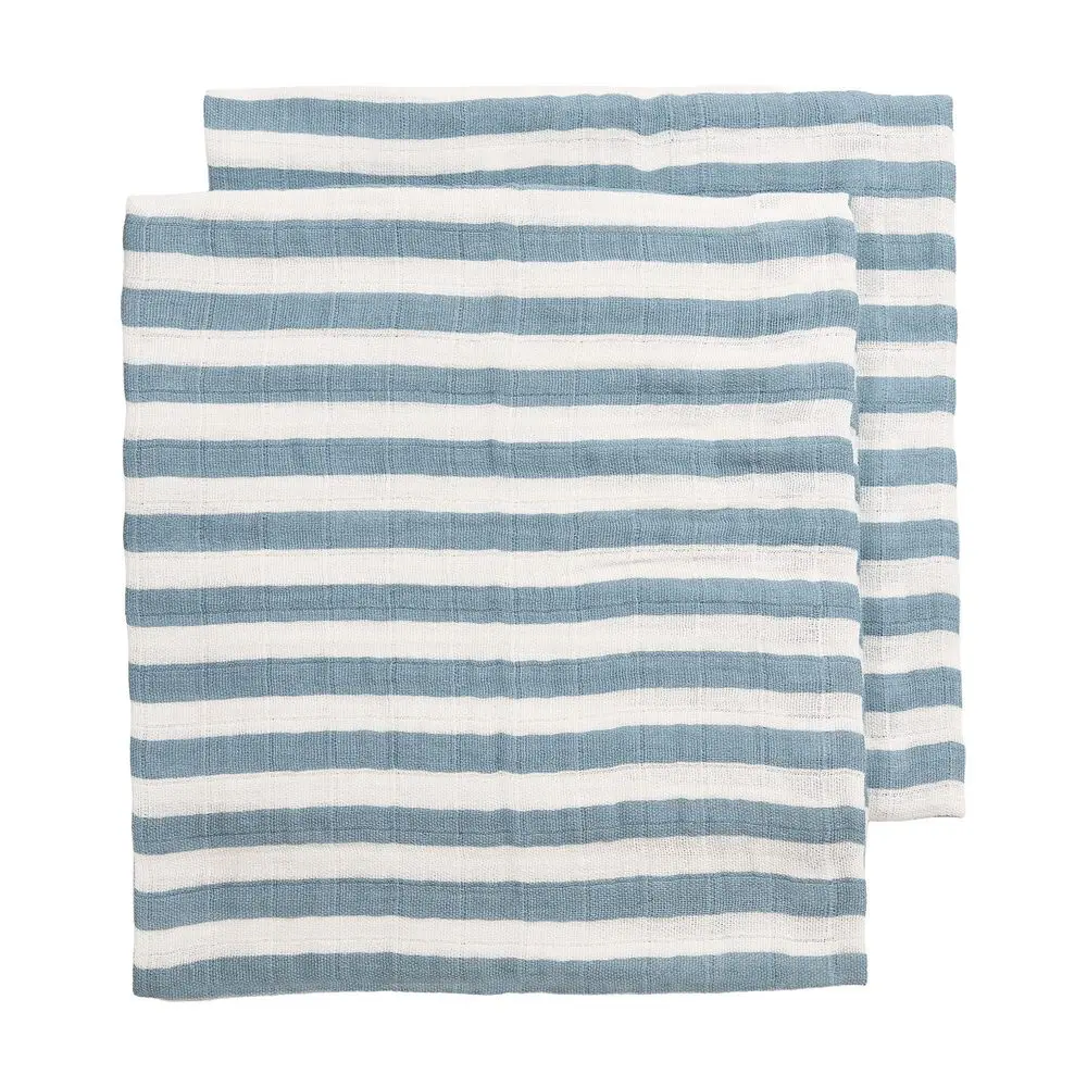 Meyco Mušelínové pleny Fat Stripe 70x70 cm 2-balení - Jeans Blue