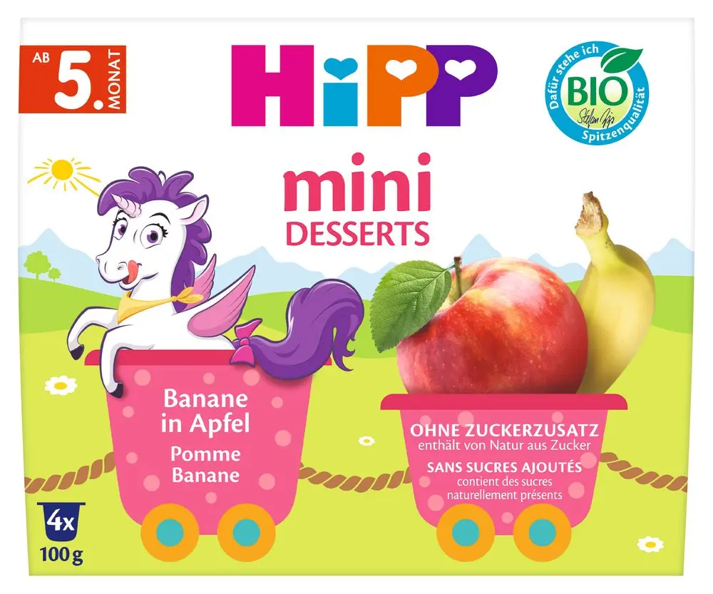 HiPP BIO Jablka s banány 4x100 g