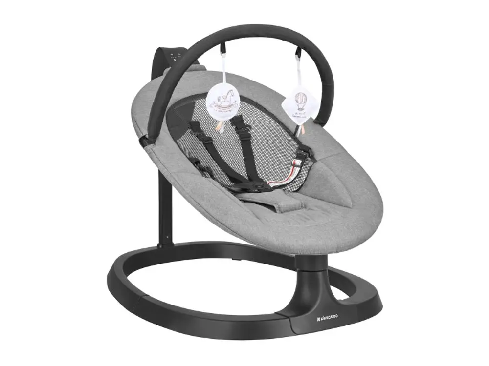KikkaBoo Houpací lehátko elektrické Zazu Grey