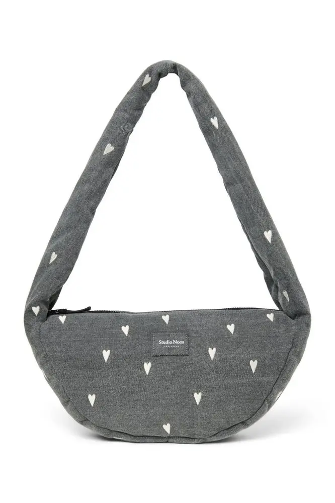 Studio Noos Denim Mini Cross Body Bag Grey Hearts
