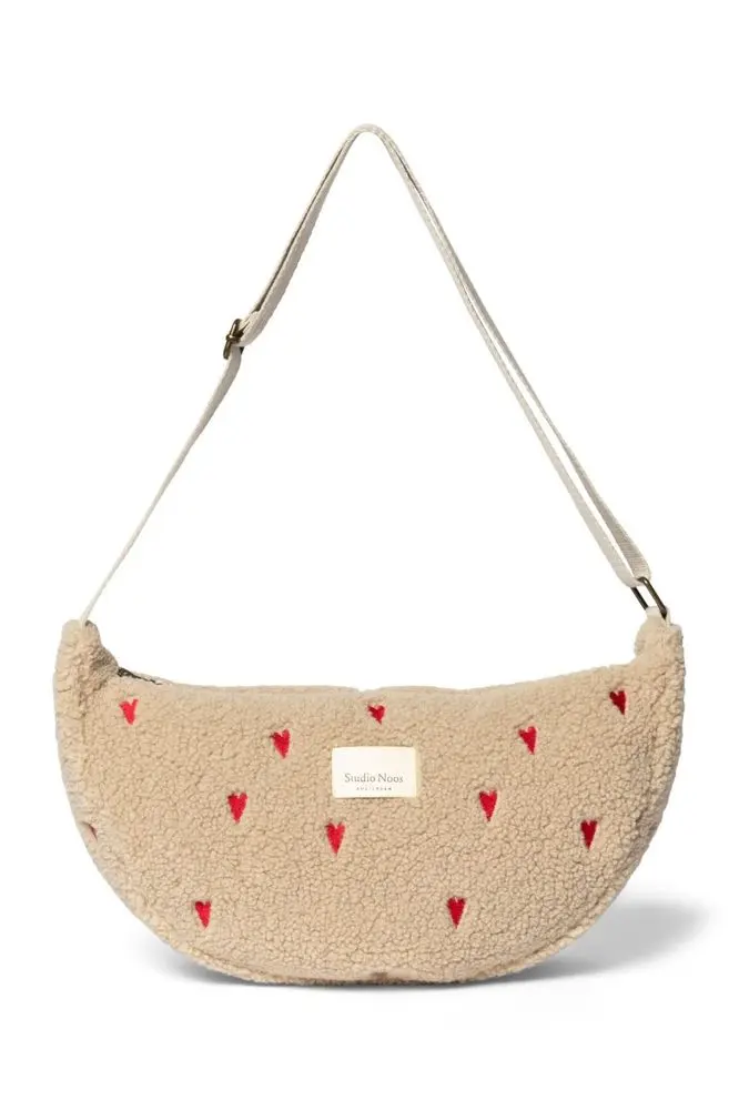 Studio Noos Puffy Adult FANNY kabelka Ecru Hearts