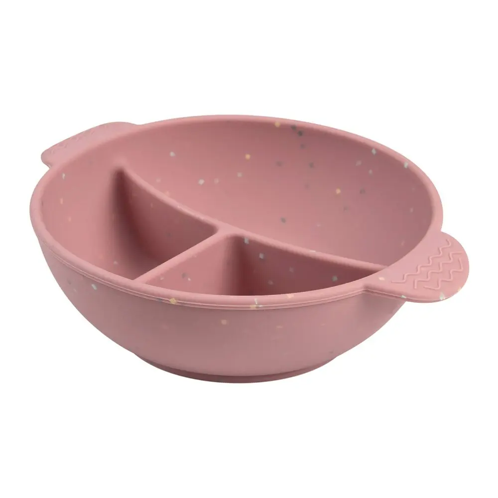 Canpol Babies CANPOL 51/403 Silikonová miska se 3 přihrádkami a přísavkou 360ml DOTS růžová