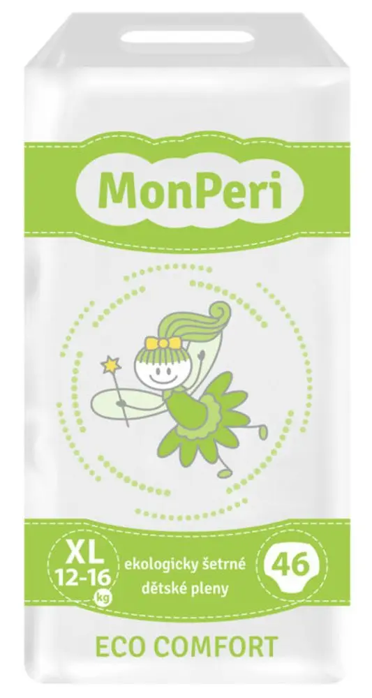MonPeri Eco Comfort XL 12–16 kg - 46ks EKO Jednorázové dětské plenky (velikost 5)