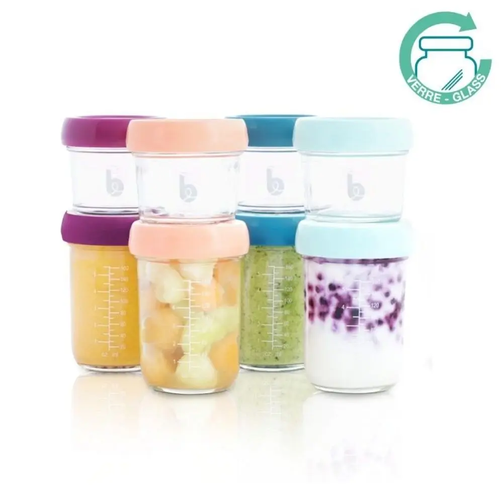 Babymoov skleněné misky s víčky MULTISET (4x160ml )