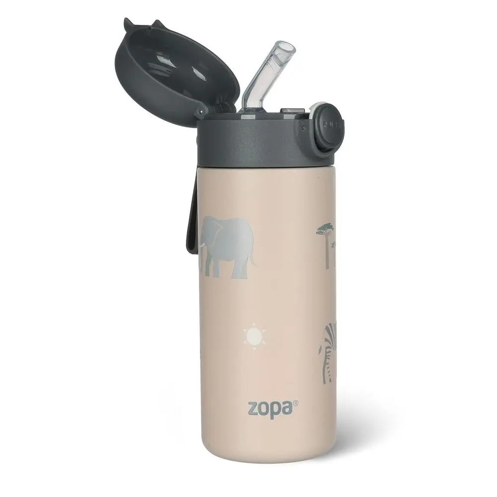 Termoska na tekutiny s brčkem a silikonovým držadlem 350 ml, Safari