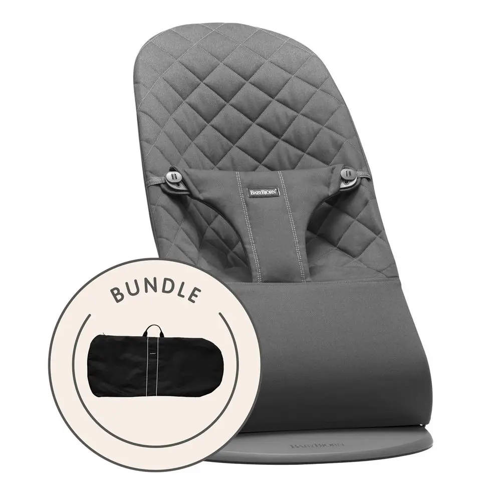 BABYBJORN Lehátko Babybjorn Balance Bliss Woven Anthracite + transportní taška