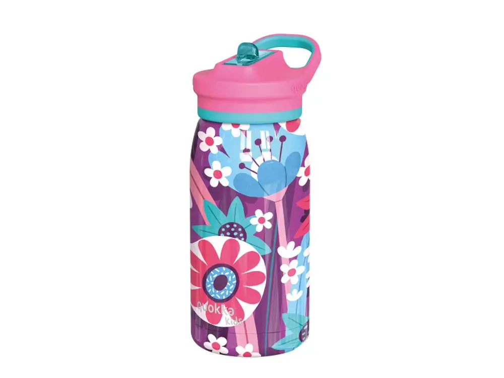 Quokka Nerezová termoláhev s pítkem Pop Kids Blooming Garden 445 ml