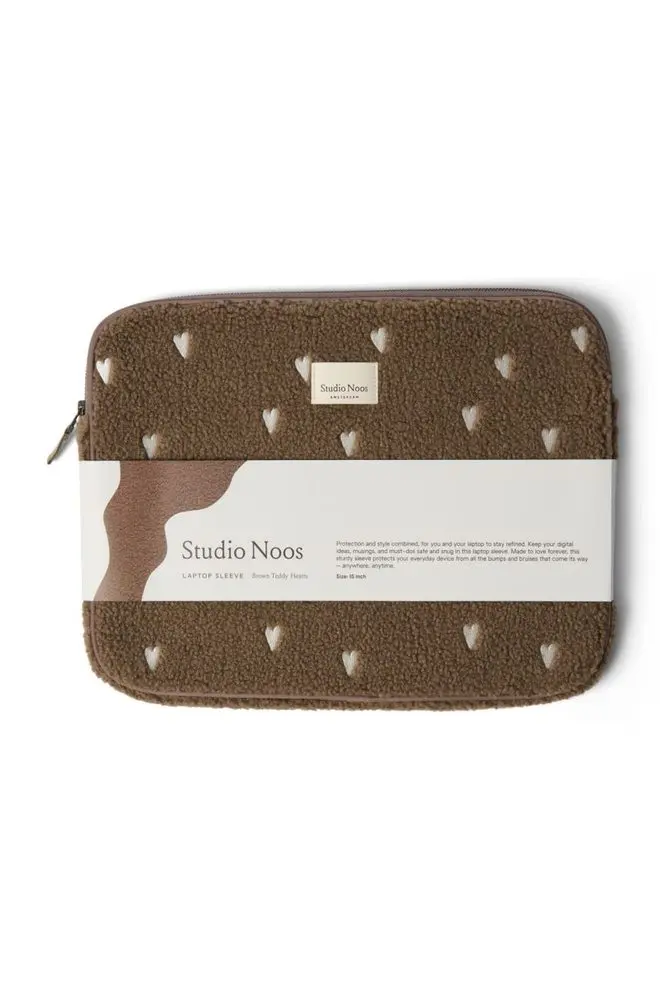 Studio Noos Teddy Hearts obal na Laptop 15´ Brown Hearts