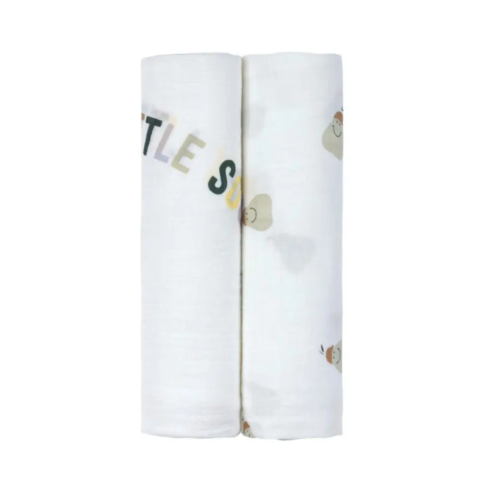 Lässig BABIES Swaddle Heav. Soft 120x120 Happy Fruits pear