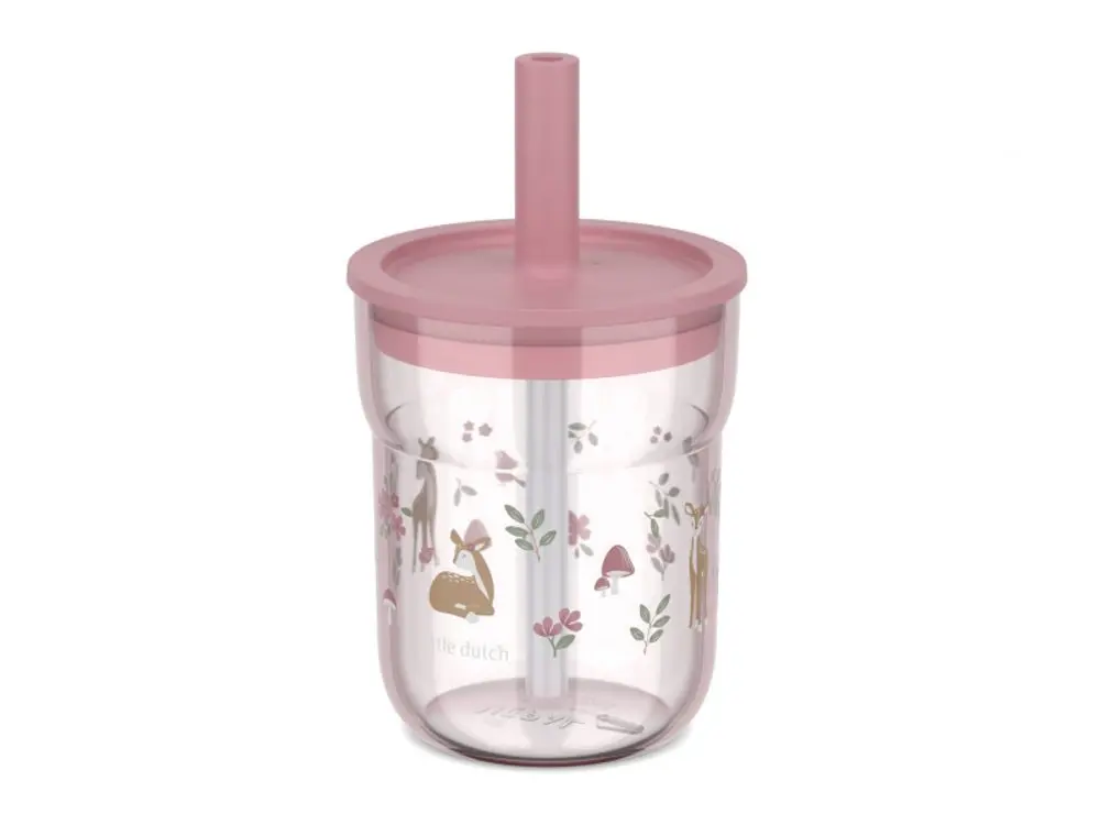 Little Dutch Kelímek s brčkem 250 ml Fairy Garden