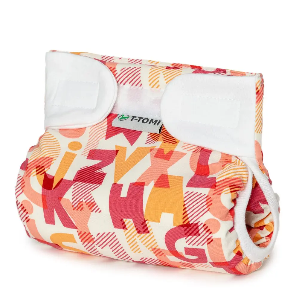 T-TOMI Ortopedické abdukční kalhotky - suchý zip Pink alphabet (5-9kg)