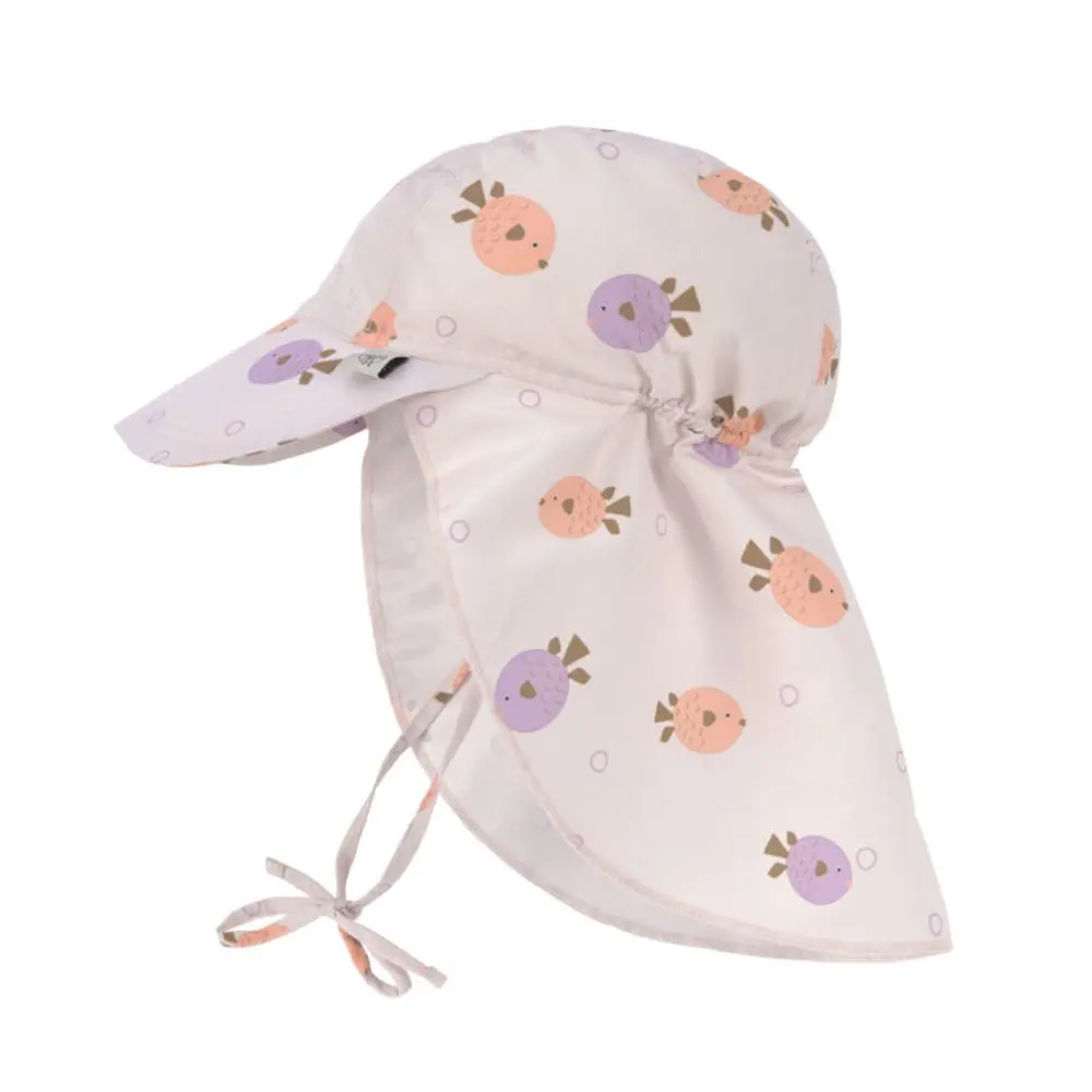 Lässig Splash Sun Protection Flap Hat fish light pink 3-6m