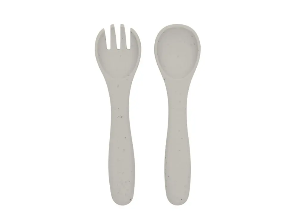KikkaBoo Příbor 2-dílný Platinum Silicone Sand