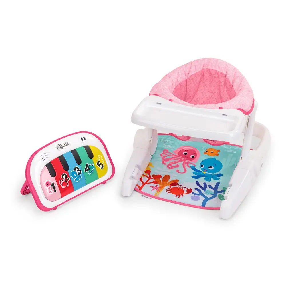 BABY EINSTEIN Sedák interaktivní 4v1 Tappin' Tunes™ Learn-to-Sit™, 4m+, Pink