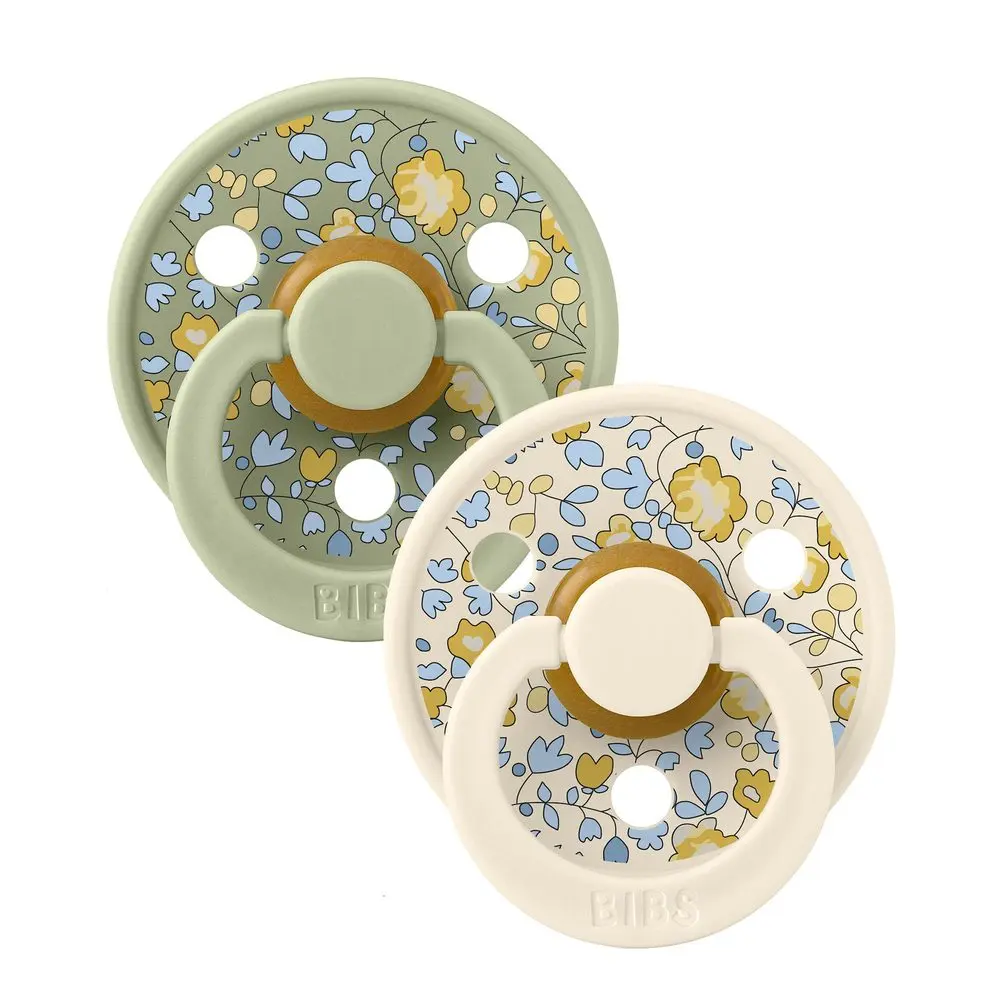 BIBS x LIBERTY Colour dudlíky z přírodního kaučuku 2ks vel. 1 - Ivory / Sage