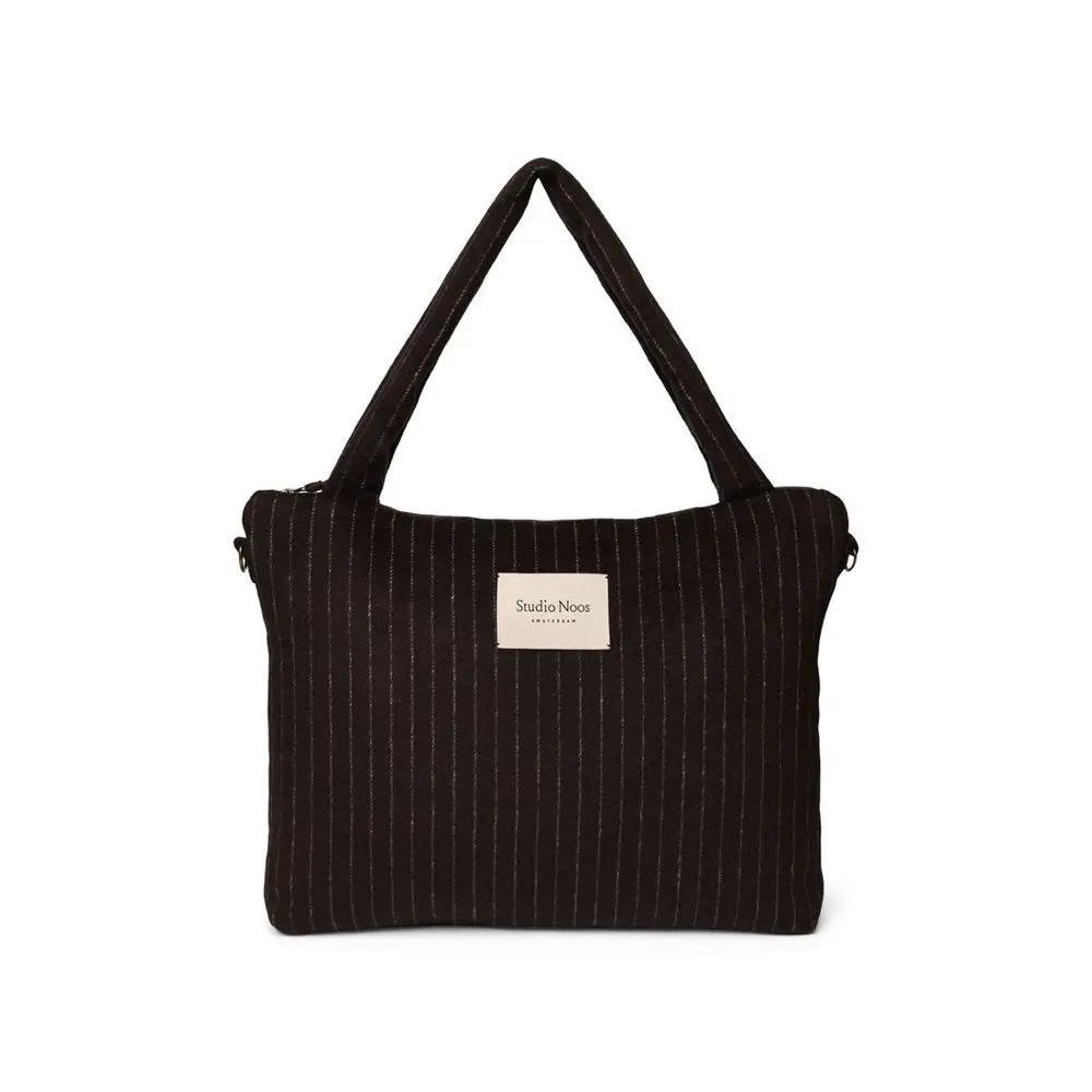 Studio Noos Flannel Chalkstripe DIAPER BAG Brown