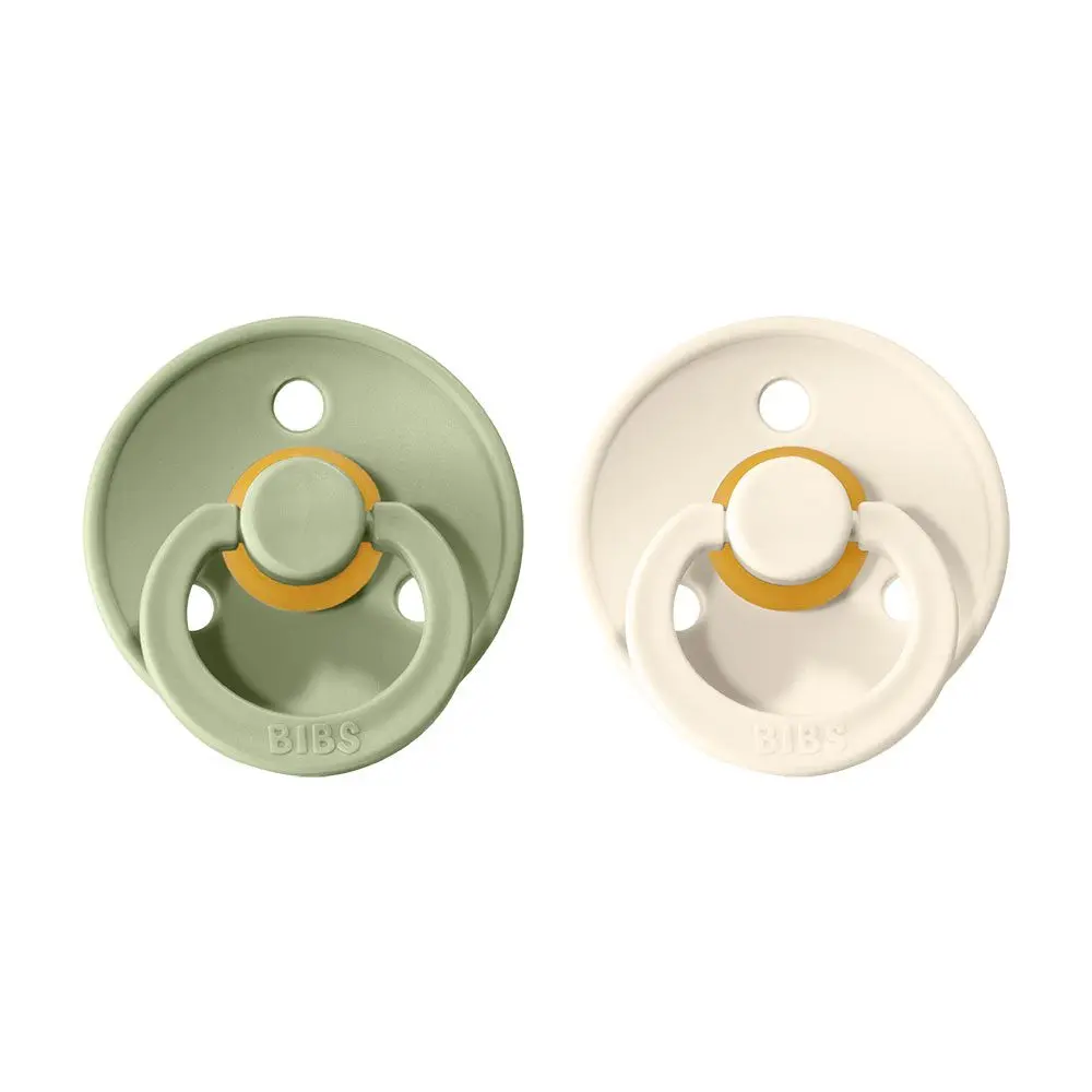 BIBS Colour dudlíky z přírodního kaučuku 2ks vel.2 - Sage / Ivory