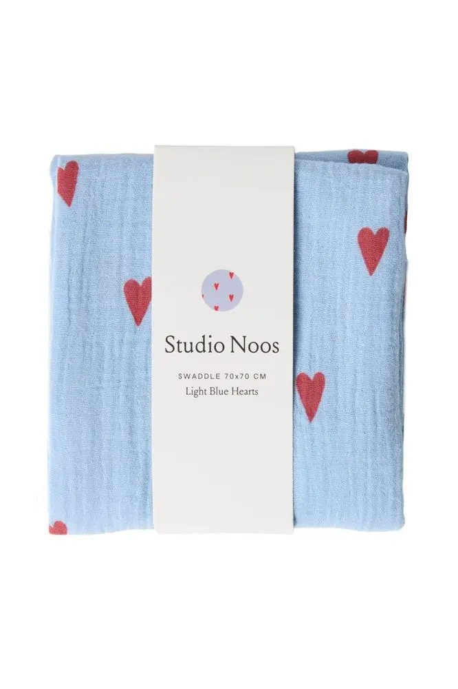 Studio Noos SWADDLE ZAVINOVAČKA Print Medium Blue Hearts