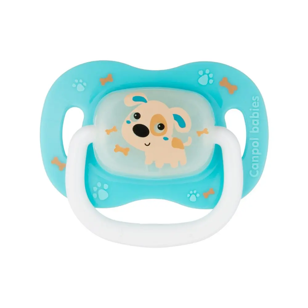 Canpol babies Dudlík 18m+ silikonový symetrický BUNNY & COMPANY modrý