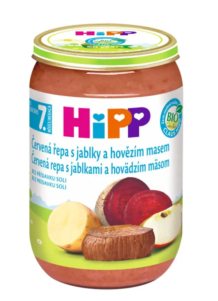 HiPP BIO červená řepa s jablky a hovězím masem 220 g