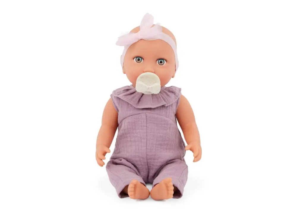 Lulla Baby Panenka 35 cm v overalu s čelenkou Lila