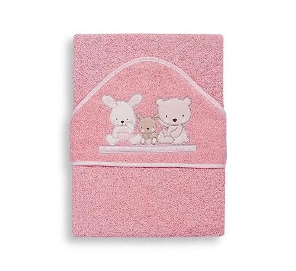 Interbaby OSUŠKA froté 100x100 LOVE růžová
