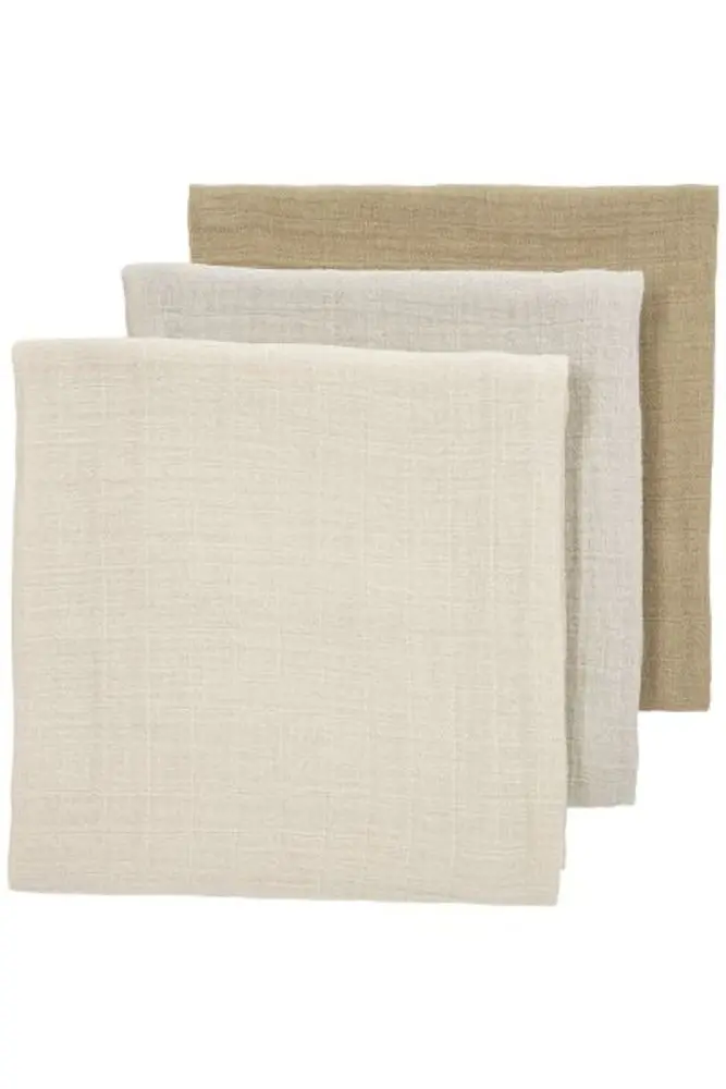 Meyco Mušelínové pleny 3-balení - Soft sand/greige/taupe