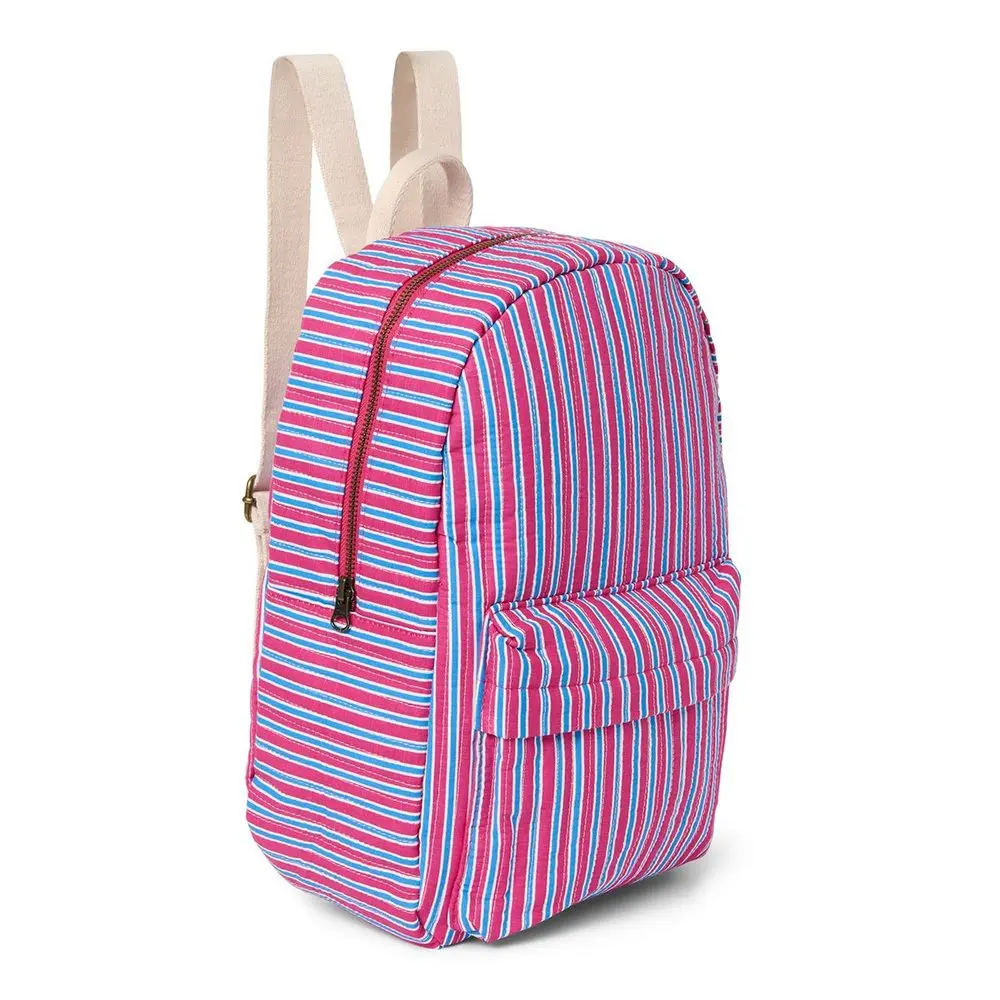 Studio Noos Poplin Midi BACKPACK batůžek přední kapsa Raspberry Stripped