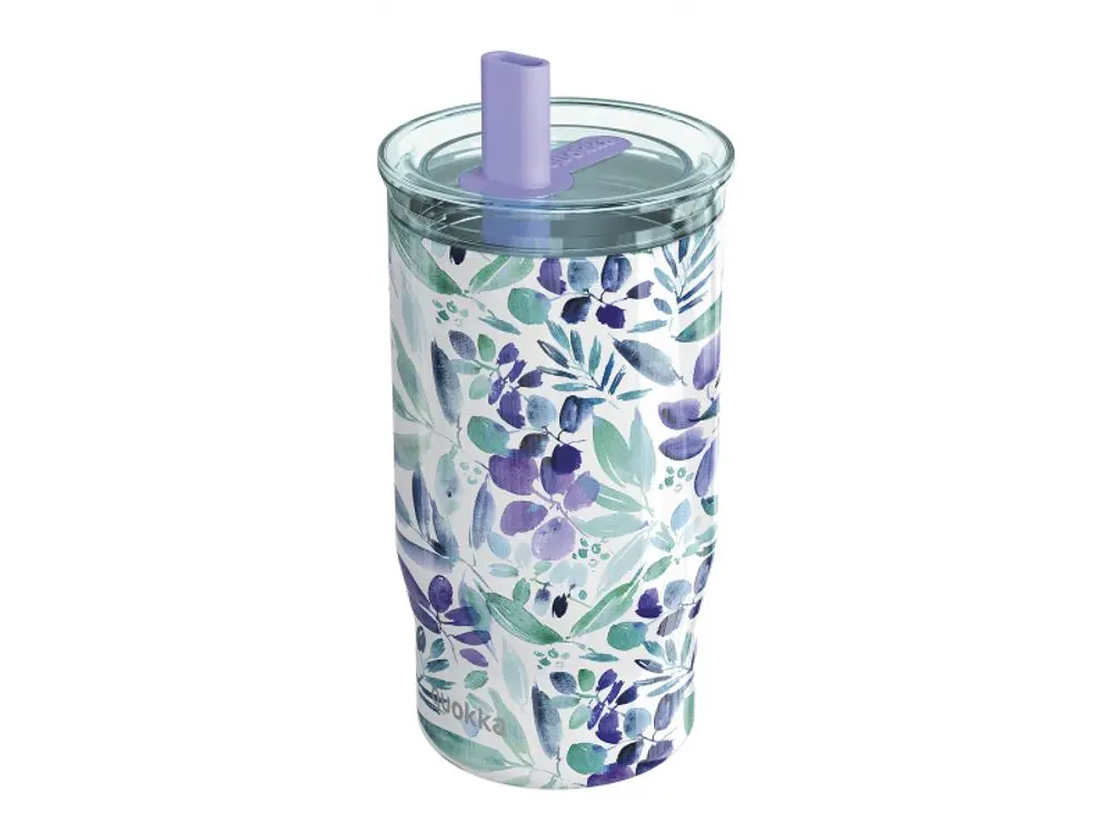 Designový nerez pohár Mist, 720ml, Quokka, violet blooms