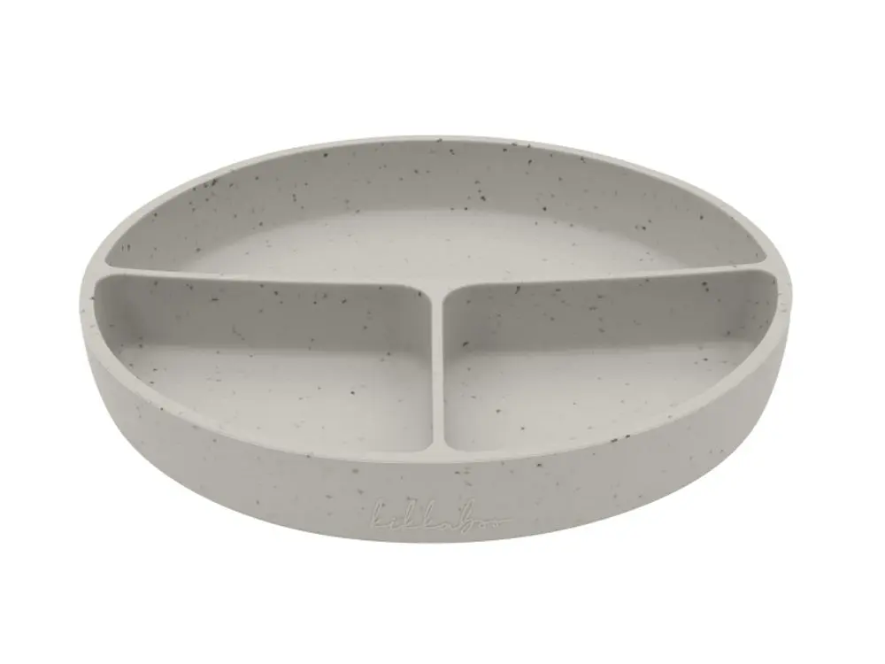 KikkaBoo Talíř dělený s přísavkou Platinum Silicone Sand