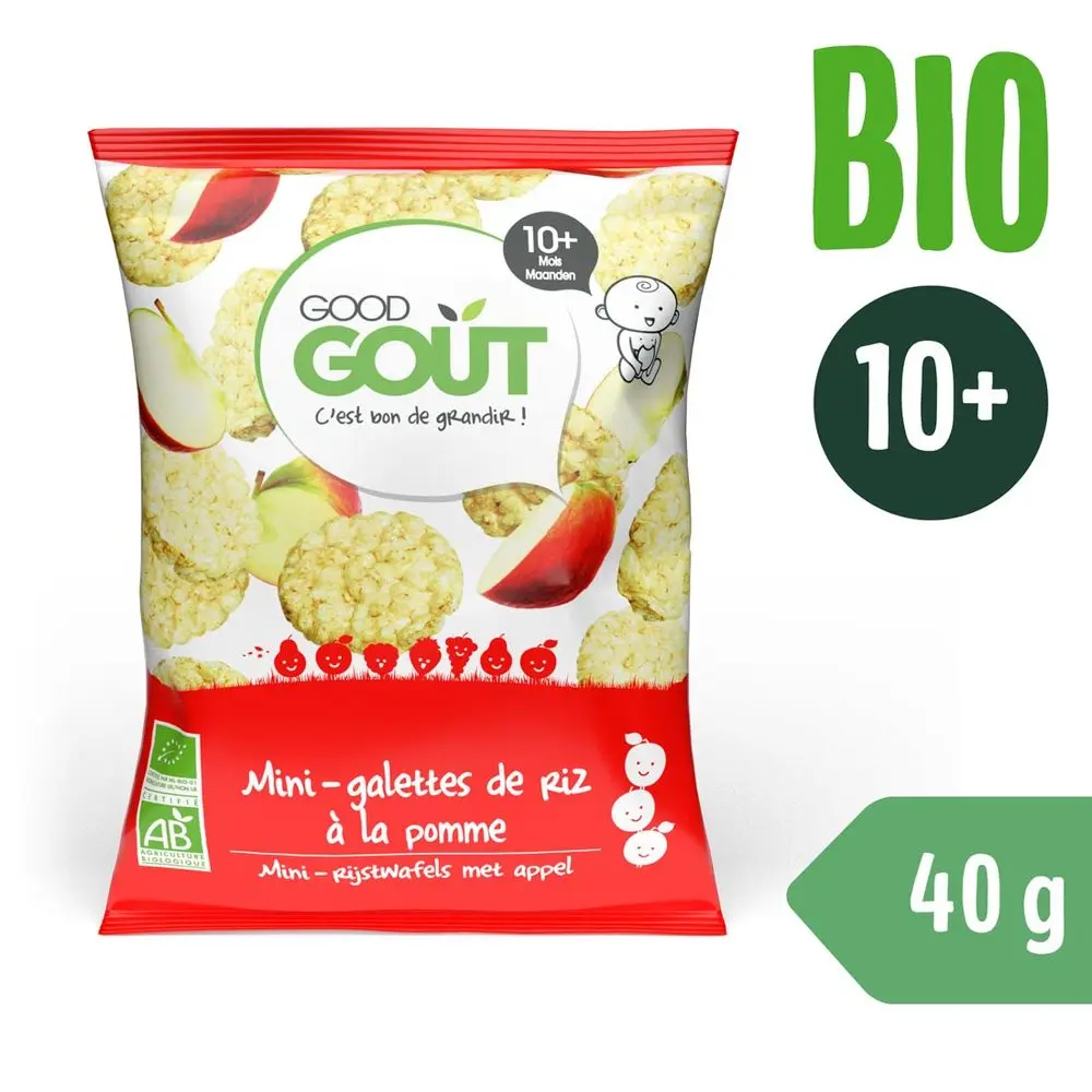 Good Gout BIO Mini rýžové koláčky s jablky (40 g)