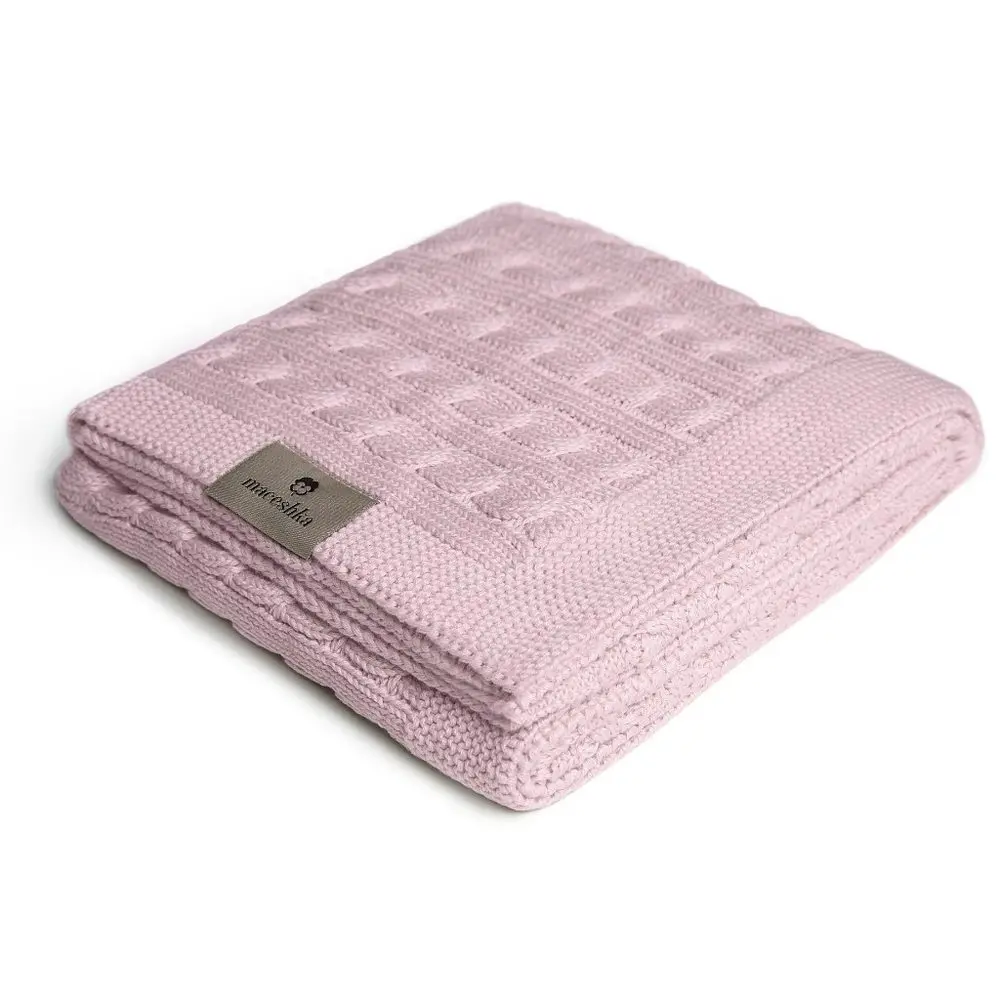 Maceshka Pletená deka Maceshka - copánek, pink