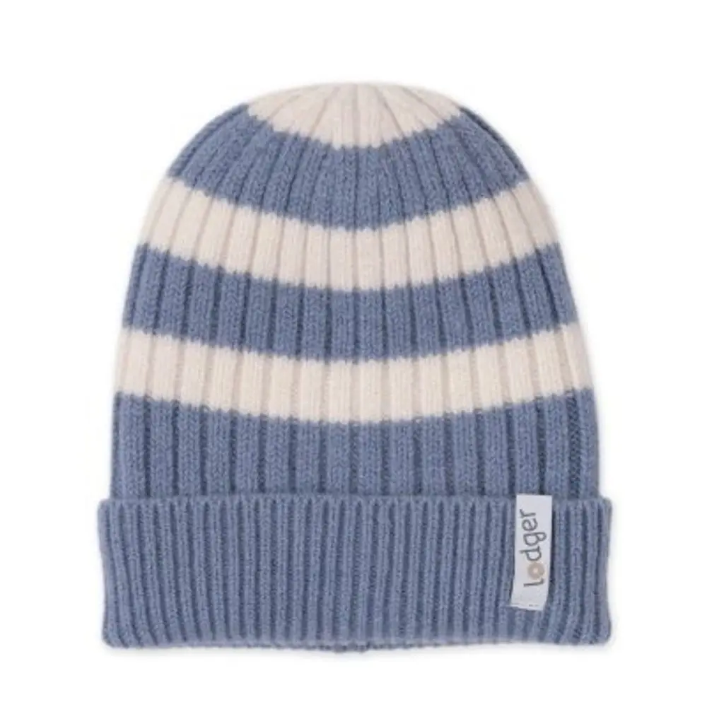 LODGER Čepice Stripe Merino Stone 6 - 12 měsíců