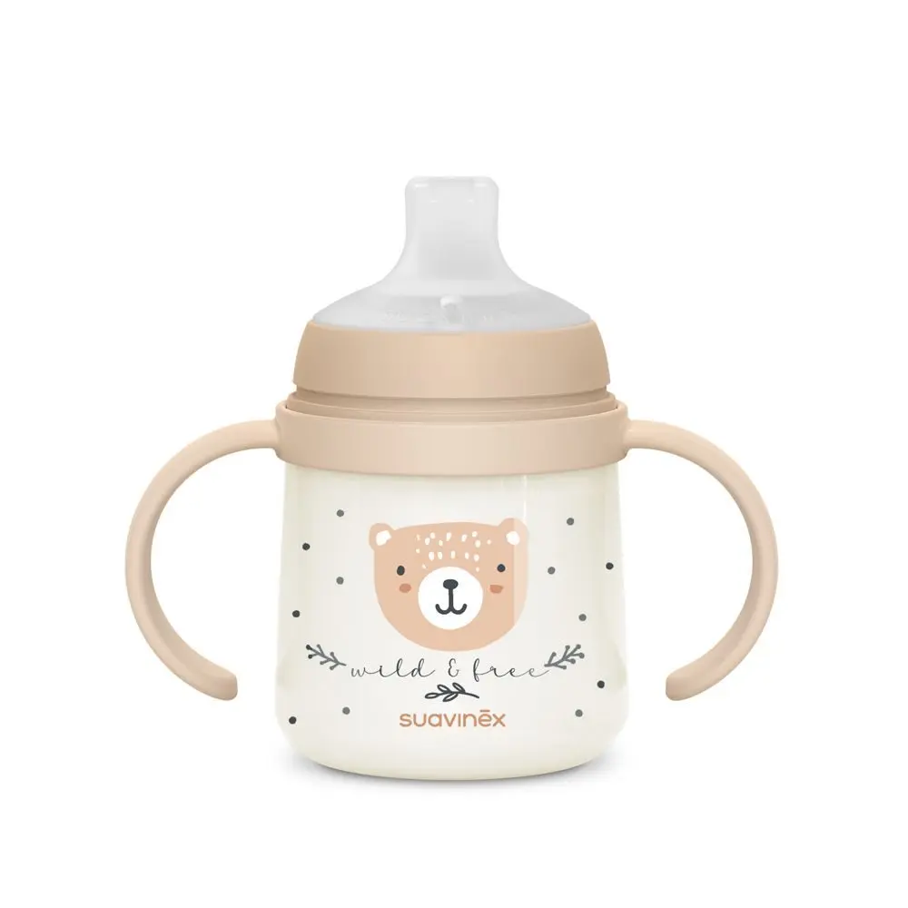 Suavinex První láhev s oušky WILD & FREE 150 ml - hnědá