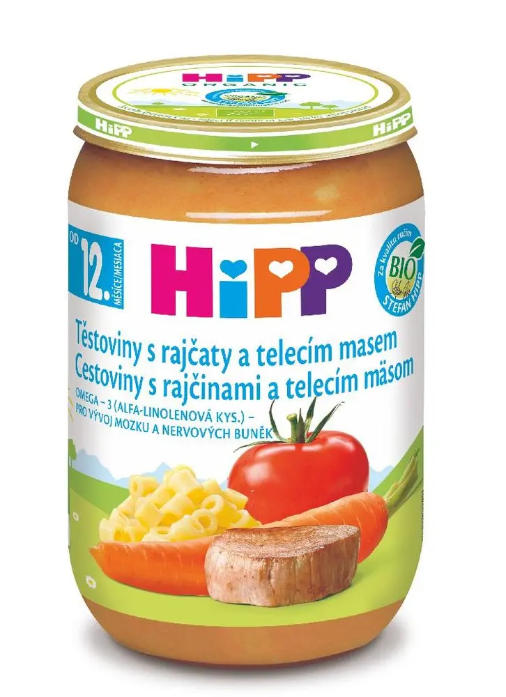 HiPP BIO Těstoviny s rajčaty a telecím masem