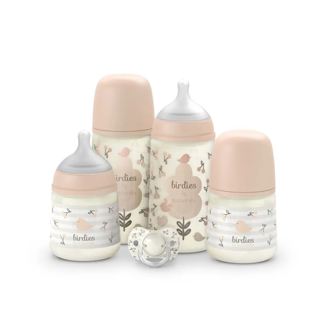 Suavinex PREMIUM NOVOROZENECKÝ SET BIRDIES Růžový