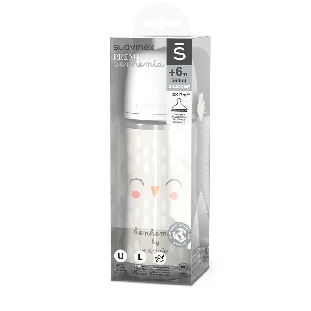 FP Netekoucí hrneček s oušky - LÁHEV BONHOMIA 360 ml fyziologická SX PRO +6 LF - bílá